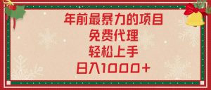 年前最暴力的项目，免费代理，轻松上手，日入1000+-知识创作