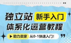 独立站新手入门体系化运营教程，助力独立站卖家从0-1快速入门!-知识创作