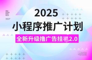 2025小程序推广计划，撸广告挂JI3.0玩法，日均5张【揭秘】-知识创作