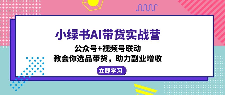 小绿书AI带货实战营：公众号+视频号联动，教会你选品带货，助力副业增收-知识创作