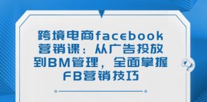 跨境电商facebook营销课：从广告投放到BM管理，全面掌握FB营销技巧-知识创作