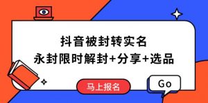 抖音被封转实名攻略，永久封禁也能限时解封，分享解封后高效选品技巧-知识创作