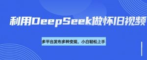 利用DeepSeek做怀旧视频，流量号多渠道变现能力强-知识创作