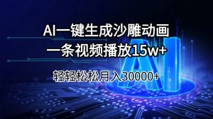 AI一键生成沙雕动画一条视频播放15Wt轻轻松松月入30000+-知识创作