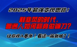 2025年最强变现思路，割韭菜的时代， 普通人如何翻身做镰刀？【揭秘】-知识创作