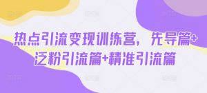 热点引流变现训练营，先导篇+泛粉引流篇+精准引流篇-知识创作