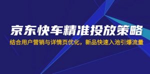 京东快车精准投放策略，结合用户营销与详情页优化，新品快速入池引爆流量-知识创作