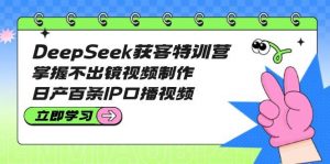 DeepSeek获客特训营：掌握不出镜视频制作，日产百条IP口播视频-知识创作