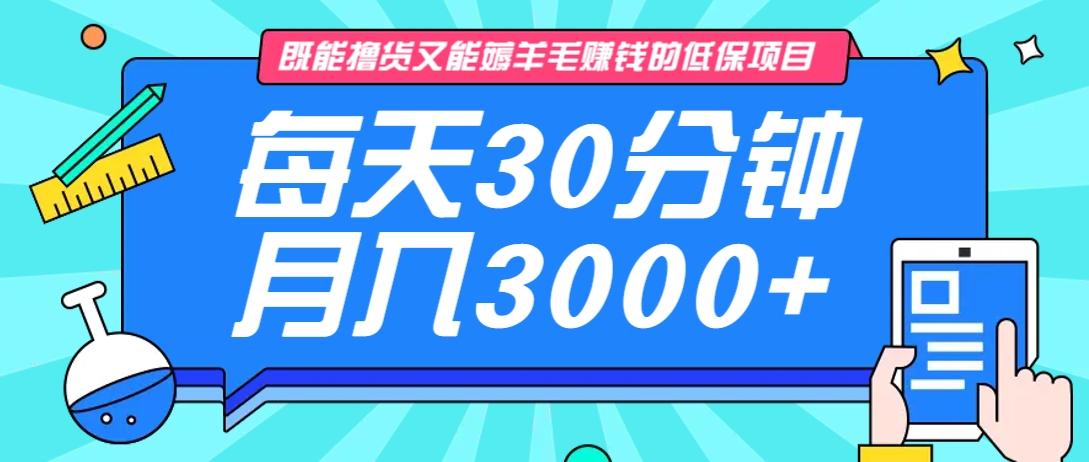 既能撸货又能赚钱的长期低保项目，每天30分钟，多号百分百稳定月入3000+！-知识创作