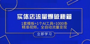 实体店流量爆破秘籍：1套模板+1个AI工具=1000条精准视频，全自动流量变现-知识创作