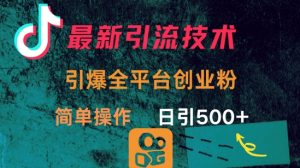 最新引流方法，引爆全平台的一个创业粉，简单操作日引300+-知识创作