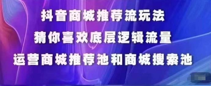 抖音商城运营课程，猜你喜欢入池商城搜索商城推荐人群标签覆盖-知识创作