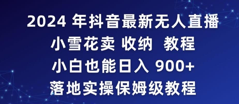 2024年抖音最新无人直播小雪花卖收纳教程，小白也能日入900+落地实操保姆级教程【揭秘】-知识创作