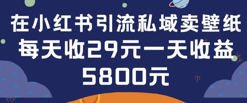 在小红书引流私域卖壁纸每张29元单日最高卖出200张(0-1搭建教程)【揭秘】-知识创作