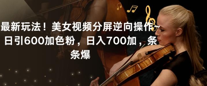 最新玩法！美女视频分屏逆向操作~日引600加色粉，日入700加，条条爆【揭秘】-知识创作
