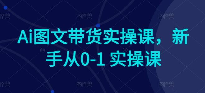 Ai图文带货实操课，新手从0-1 实操课-知识创作