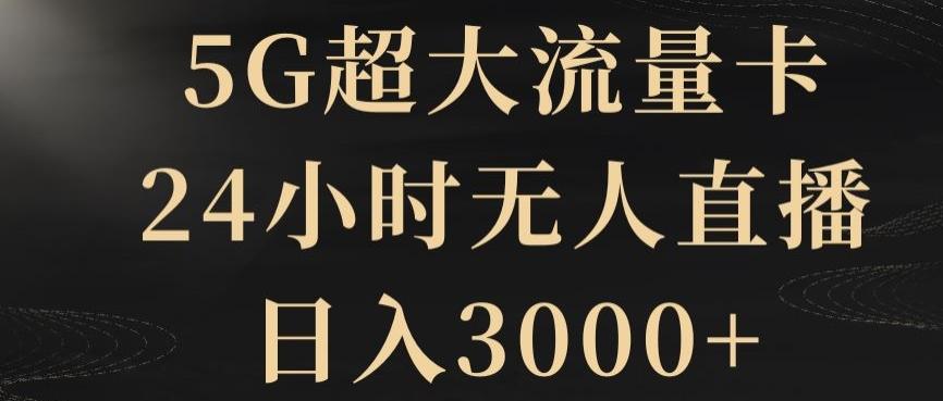 5G超大流量卡，24小时无人直播，日入3000+【揭秘】-知识创作