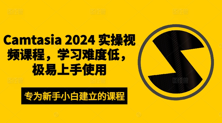 Camtasia 2024 实操视频课程，学习难度低，极易上手使用-知识创作