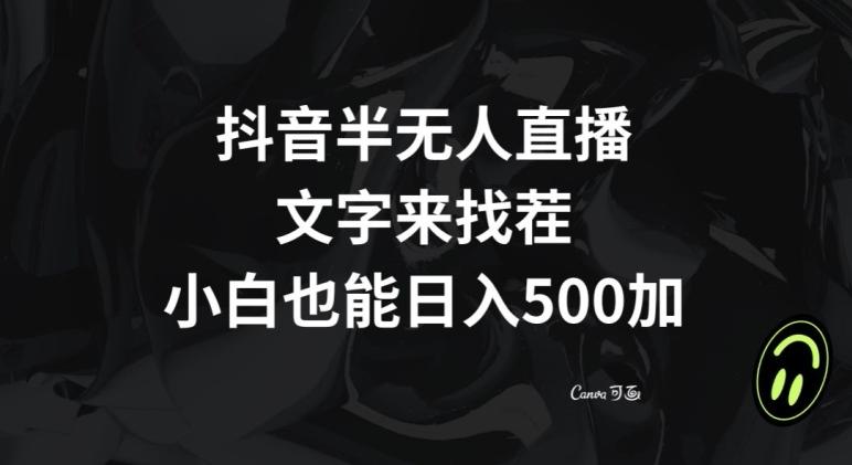 抖音半无人直播，文字来找茬小游戏，每天收益500+【揭秘】-知识创作