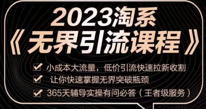 2023淘系无界引流实操课程，​小成本大流量，低价引流快速拉新收割，让你快速掌握无界突破瓶颈-知识创作