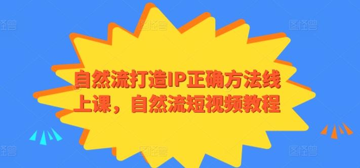 自然流打造IP正确方法线上课，自然流短视频教程-知识创作