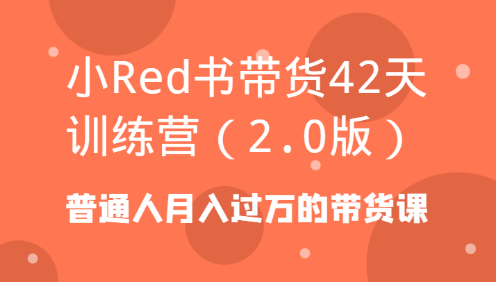 小Red书带货42天训练营(2.0版)普通人月入过万的带货课-知识创作