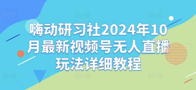 嗨动研习社2024年10月最新视频号无人直播玩法详细教程-知识创作