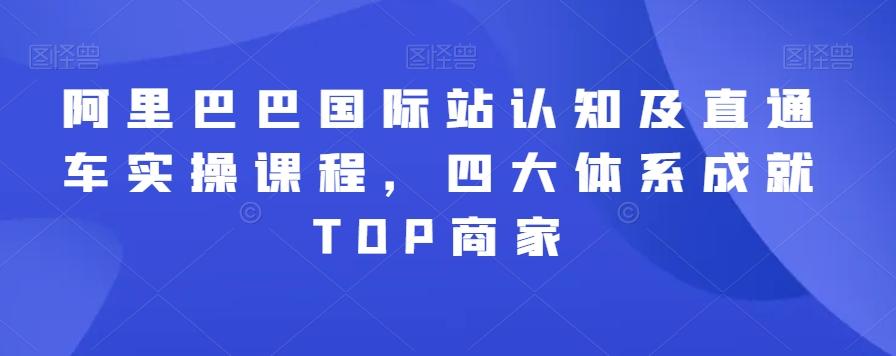 阿里巴巴国际站认知及直通车实操课程，四大体系成就TOP商家-知识创作