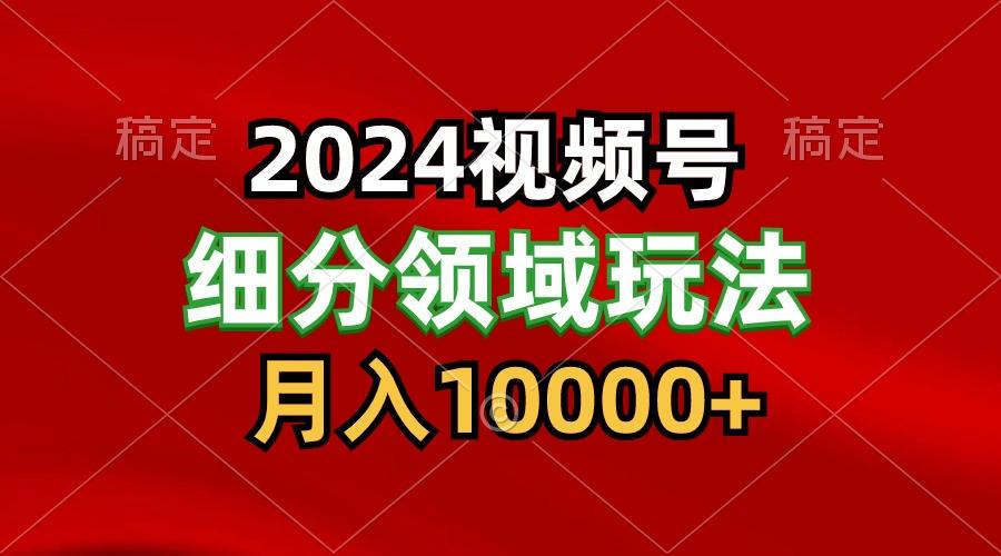 2024视频号分成计划细分领域玩法，每天5分钟，月入1W+-知识创作