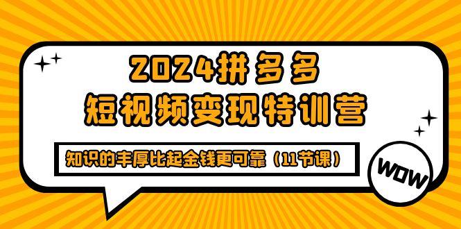 (9817期)2024拼多多短视频变现特训营，知识的丰厚比起金钱更可靠(11节课)-知识创作