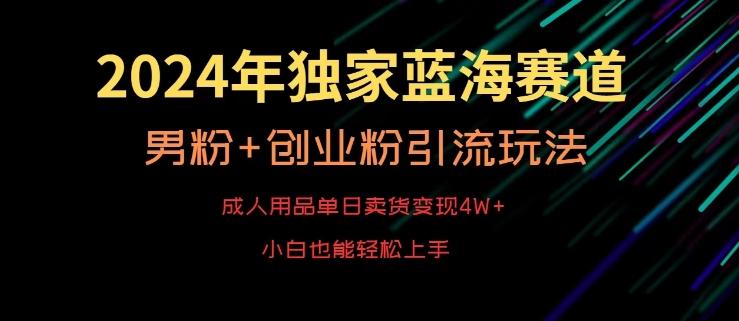 2024年独家蓝海赛道，成人用品单日卖货变现4W+，男粉+创业粉引流玩法，不愁搞不到流量【揭秘】-知识创作
