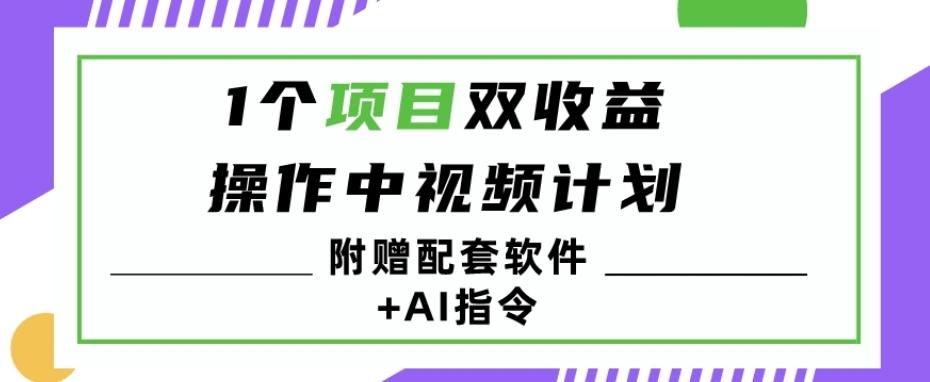 1个项目双收益？操作中视频计划1天最高3100+收益？（附赠配套软件+AI指令）-知识创作