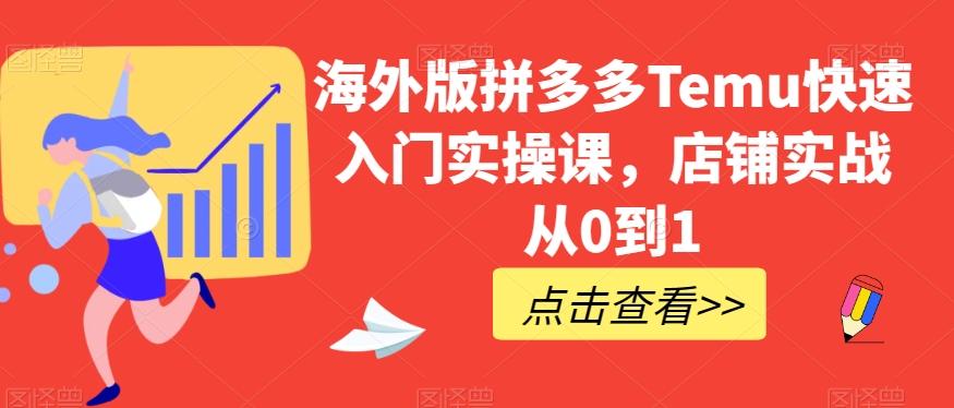 海外版拼多多Temu快速入门实操课，店铺实战从0到1-知识创作