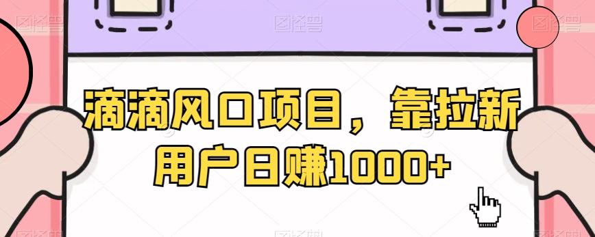 滴滴风口项目，靠拉新用户日赚1000+-知识创作
