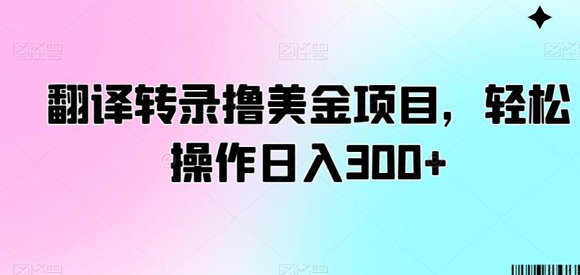 翻译转录撸美金项目，轻松操作日入300+【揭秘】-知识创作