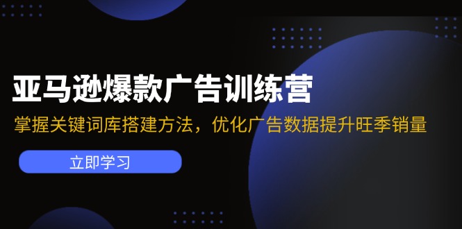 亚马逊爆款广告训练营：掌握关键词库搭建方法，优化广告数据提升旺季销量-知识创作