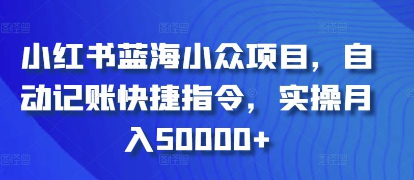 小红书蓝海小众项目，自动记账快捷指令，实操月入50000+【揭秘】-知识创作