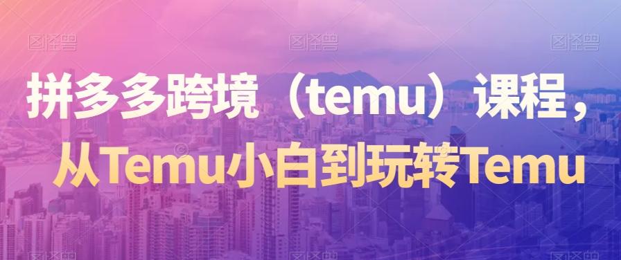 拼多多跨境（temu）课程，从Temu小白到玩转Temu-知识创作