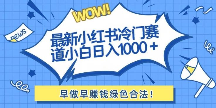 最新小红书冷门赛道日入1000+一部手机小白轻松-知识创作