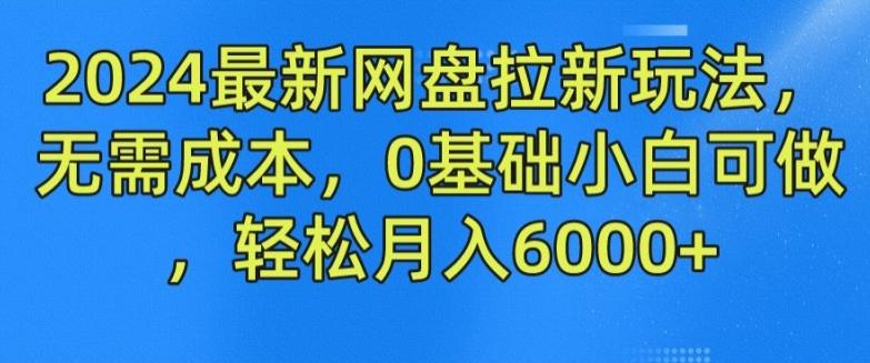2024最新网盘拉新玩法，无需成本，0基础小白可做，轻松月入6000+【揭秘】-知识创作