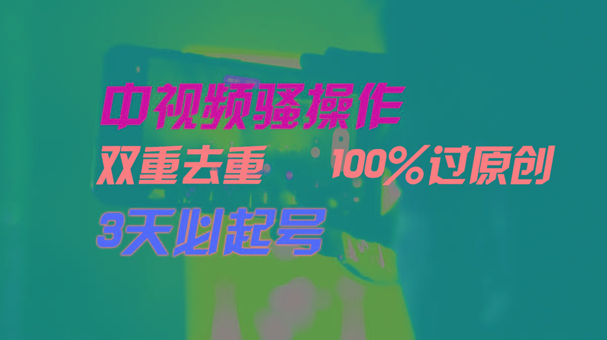 中视频骚操作，双重去重100%过原创，3天比必起号，简单无脑，月入3W+-知识创作