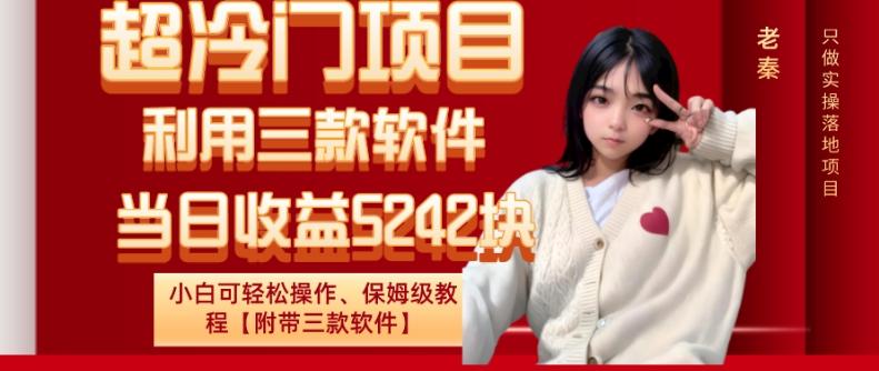 超冷门项目、利用三款软件、当日收益5242块、小白可轻松操作、保姆级教程【附带三款软件】-知识创作