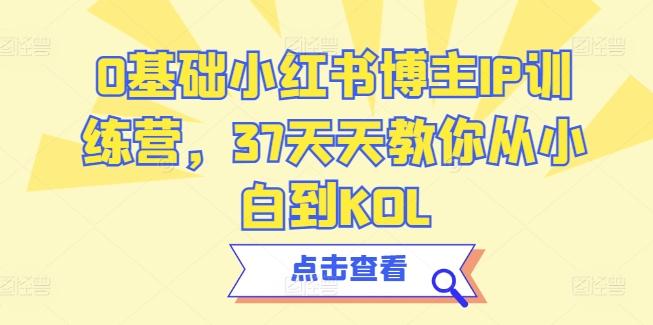 0基础小红书博主IP训练营，37天天教你从小白到KOL-知识创作