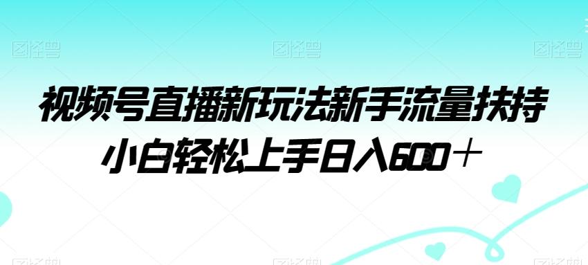 视频号直播新玩法新手流量扶持小白轻松上手日入600＋【揭秘】-知识创作