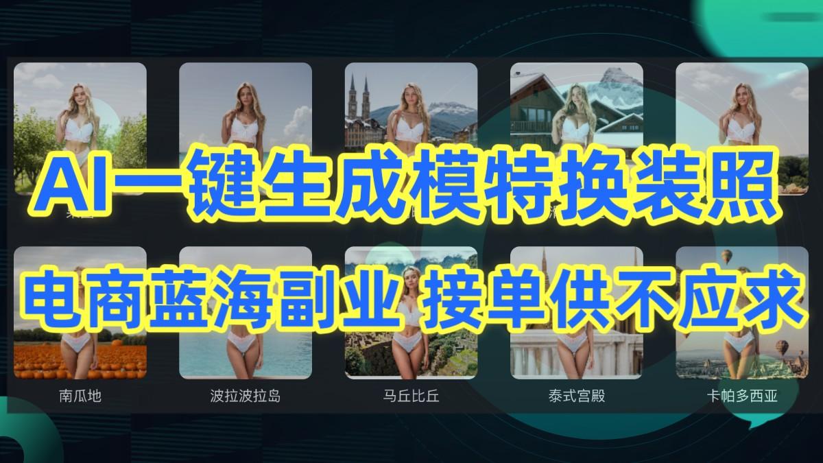 AI制作一键生成模特换装照，电商蓝海副业，接单供不应求-知识创作