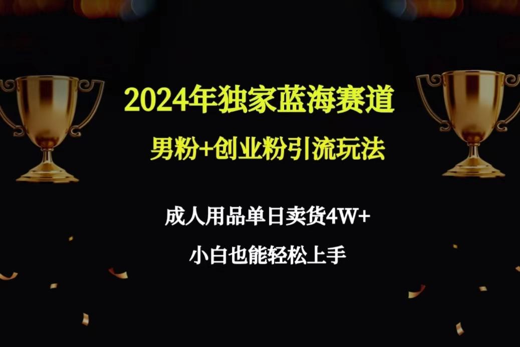 2024年独家蓝海赛道男粉+创业粉引流玩法，成人用品单日卖货4W+保姆教程-知识创作