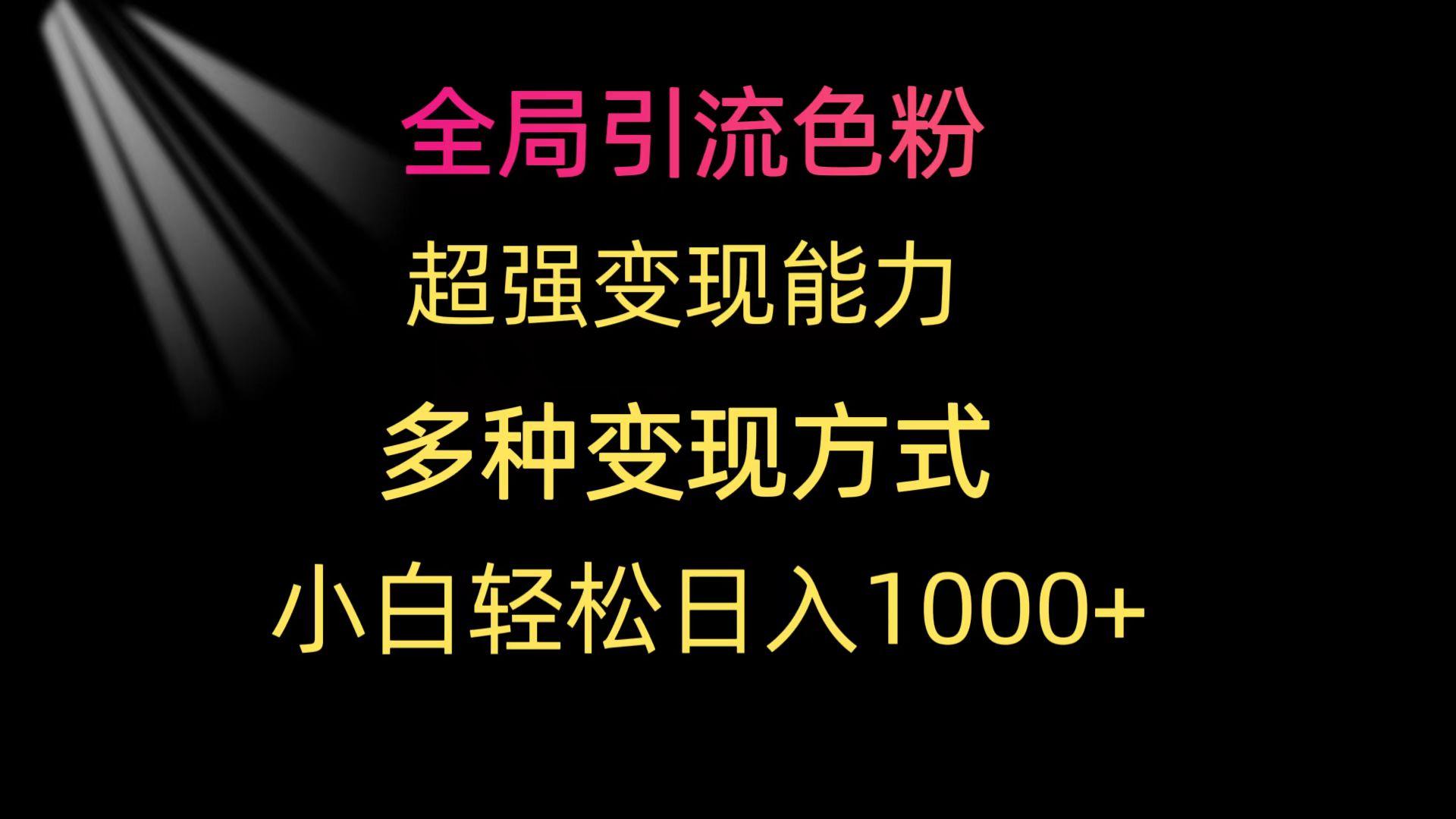 (9680期)全局引流色粉 超强变现能力 多种变现方式 小白轻松日入1000+-知识创作