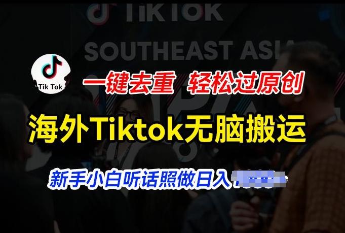 海外Tiktok短视频无脑搬运，一键去重轻松过原创，新手小白听话照做日入几张【揭秘】-知识创作