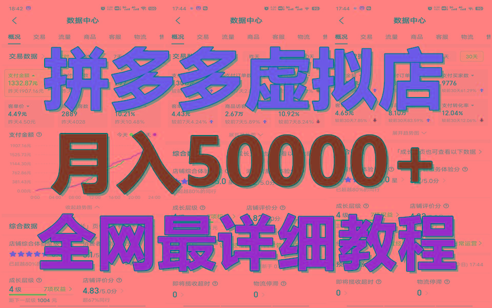 拼多多虚拟电商训练营月入50000+你也行，暴利稳定长久，副业首选-知识创作