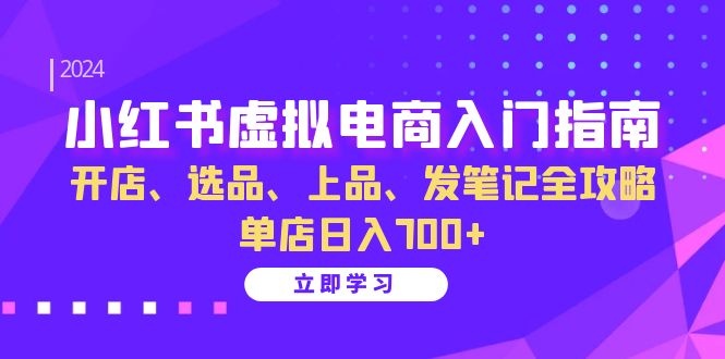 小红书虚拟电商入门指南：开店、选品、上品、发笔记全攻略 单店日入700+(更新)-知识创作